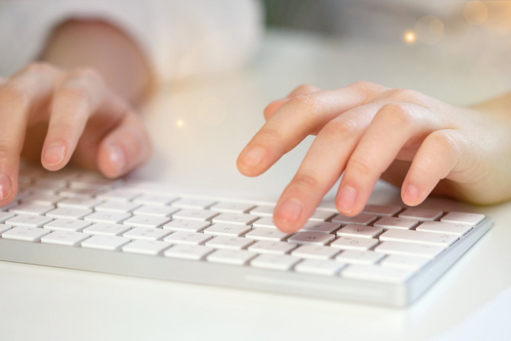 copywriting hands keyboard